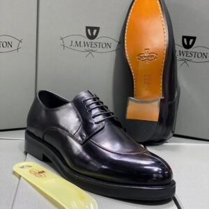 J.M. Weston Derbies Classiques en Cuir Poli Noir