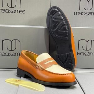 Mocassins Mackjames Élégance Bicolore Orange & Crème